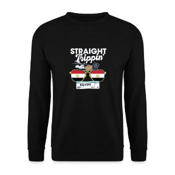 Straight Trippin' Egypt Vacation Tour Travel Trip - Unisex Sweatshirt - black - Front - Alina (178cm) & Michal (187cm)