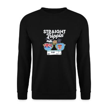 Straight Trippin' Fiji Vacation Tour Travel Trip - Unisex Sweatshirt - black - Front - Alina (178cm) & Michal (187cm)