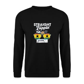 Straight Trippin' Ghana Vacation Tour Travel Trip - Sweat-shirt Unisexe - noir - Devant - Alina (178cm) & Michal (187cm)
