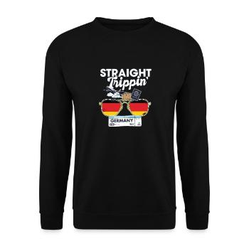 Straight Trippin' Germany Vacation Tour Travel - Unisex Sweatshirt - black - Front - Alina (178cm) & Michal (187cm)