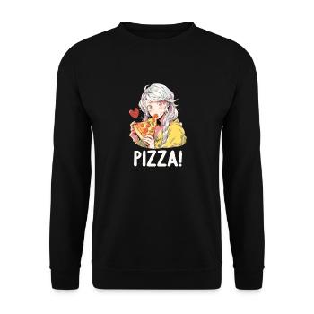 Pizza Lover Young Girl Anime Manga Pizza - Sweat-shirt Unisexe - noir - Devant - Alina (178cm) & Michal (187cm)