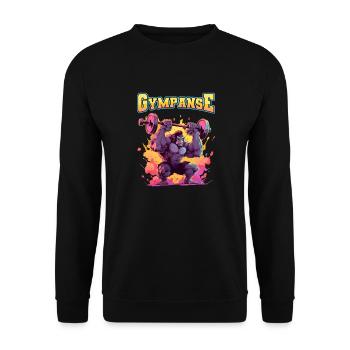 Gympanse Bodybuilding Weight Training Fitness Memes - Unisex Sweatshirt - black - Front - Alina (178cm) & Michal (187cm)