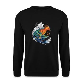 Arki der Phönix - Unisex Pullover - Schwarz - Vorne - Alina (178cm) & Michal (187cm)