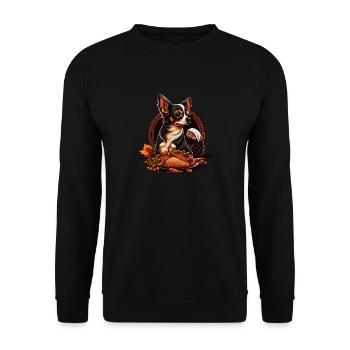 Chihuahua | Jour de l'Action de grâce Fermier - Sweat-shirt Unisexe - noir - Devant - Alina (178cm) & Michal (187cm)