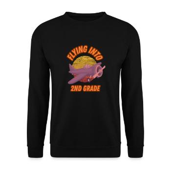 Flying Into 2nd Grade Back to School For 2nd Grade - Unisex Sweatshirt - black - Front - Alina (178cm) & Michal (187cm)