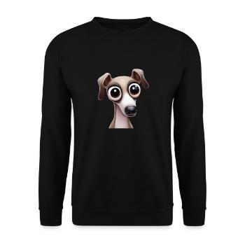 Cute Greyhound Puppy Art - Sweat-shirt Unisexe - noir - Devant - Alina (178cm) & Michal (187cm)
