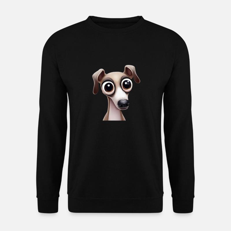 Cute Greyhound Puppy Art - Unisex Sweatshirt - black