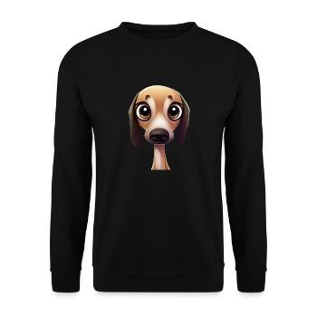 Graceful Greyhound Pose - Unisex Sweatshirt - black - Front - Alina (178cm) & Michal (187cm)