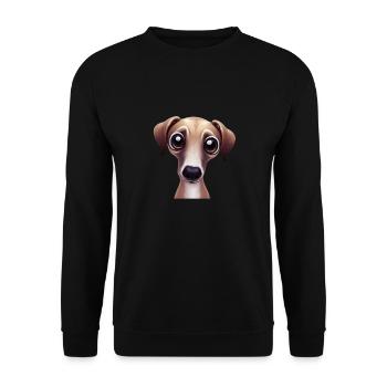 Schlankes und schnelles Greyhound-Artwork - Unisex Pullover - Schwarz - Vorne - Alina (178cm) & Michal (187cm)