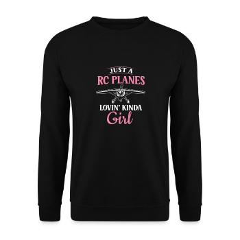 Remote Controlled Airplane Model Airplane - Unisex Sweatshirt - black - Front - Alina (178cm) & Michal (187cm)