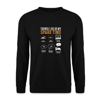 Remote Controlled Airplane Model Airplane - Unisex Sweatshirt - black - Front - Alina (178cm) & Michal (187cm)