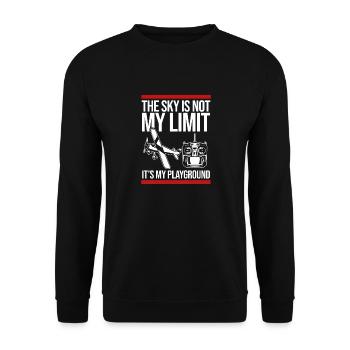 Remote Controlled Airplane Model Airplane - Unisex Sweatshirt - black - Front - Alina (178cm) & Michal (187cm)