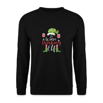 Le groupe familial d’appariement d’elfes buveurs de vin - Sweat-shirt Unisexe - noir - Devant - Alina (178cm) & Michal (187cm)