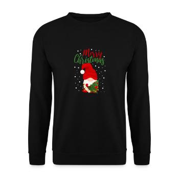 Merry Christmas Gnome Matching Family Pajamas - Unisex Sweatshirt - black - Front - Alina (178cm) & Michal (187cm)
