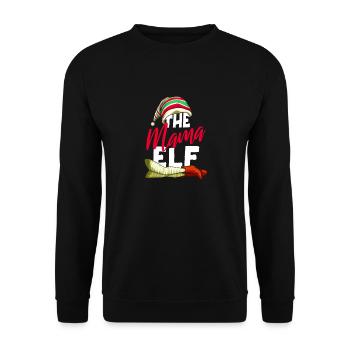 Die Mama-Elfe Passende Familiengruppe Weihnachten - Unisex Pullover - Schwarz - Vorne - Alina (178cm) & Michal (187cm)
