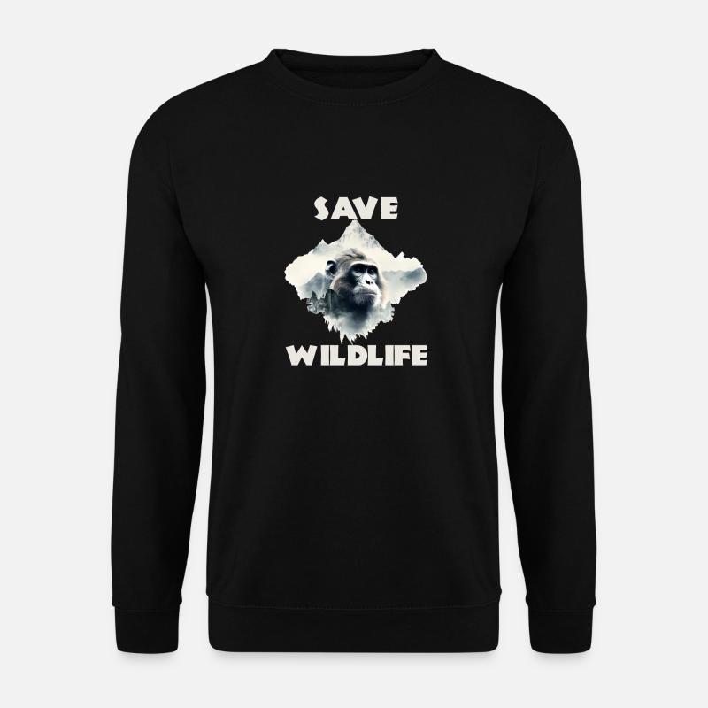 Save wildlife chimpanzee - Unisex Sweatshirt - black