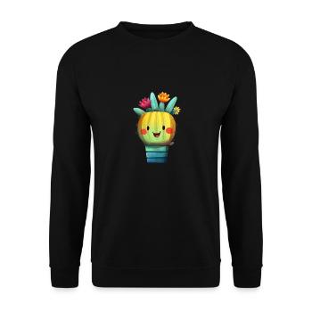 Mignon Cactus Fleuriste Succulent Amoureux Plante en pot - Sweat-shirt Unisexe - noir - Devant - Alina (178cm) & Michal (187cm)