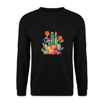 Cactus Fleuriste Mignon Désert Succulent Amoureux Plante - Sweat-shirt Unisexe - noir - Devant - Alina (178cm) & Michal (187cm)