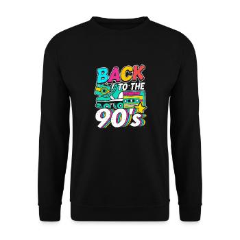 Back to the 90s Roller Girl Party - Unisex Pullover - Schwarz - Vorne - Alina (178cm) & Michal (187cm)