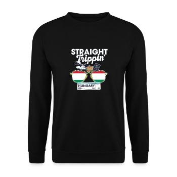 Straight Trippin' Hungary Vacation Tour Travel - Unisex Sweatshirt - black - Front - Alina (178cm) & Michal (187cm)