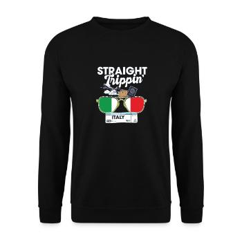 Straight Trippin' Italy Vacation Tour Travel Trip - Unisex Sweatshirt - black - Front - Alina (178cm) & Michal (187cm)
