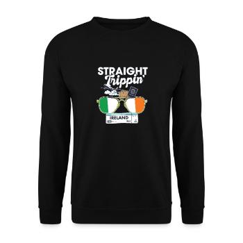 Straight Trippin' Ireland Vacation Tour Travel - Unisex Sweatshirt - black - Front - Alina (178cm) & Michal (187cm)