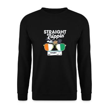 Straight Trippin' Ivory Vacation Tour Travel Trip - Unisex Pullover - Schwarz - Vorne - Alina (178cm) & Michal (187cm)