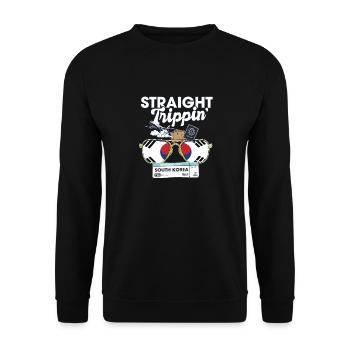 Straight Trippin' Korea Vacation Tour Travel Trip - Sweat-shirt Unisexe - noir - Devant - Alina (178cm) & Michal (187cm)