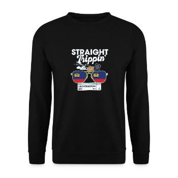 Straight Trippin' Liechtenstein Vacation Tour - Unisex Sweatshirt - black - Front - Alina (178cm) & Michal (187cm)