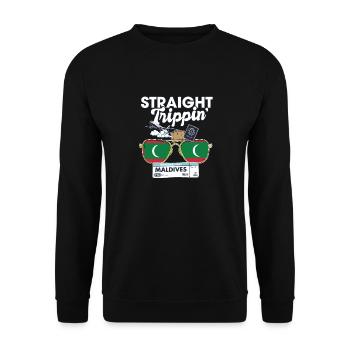 Straight Trippin' Maldives Vacation Tour Travel - Unisex Pullover - Schwarz - Vorne - Alina (178cm) & Michal (187cm)