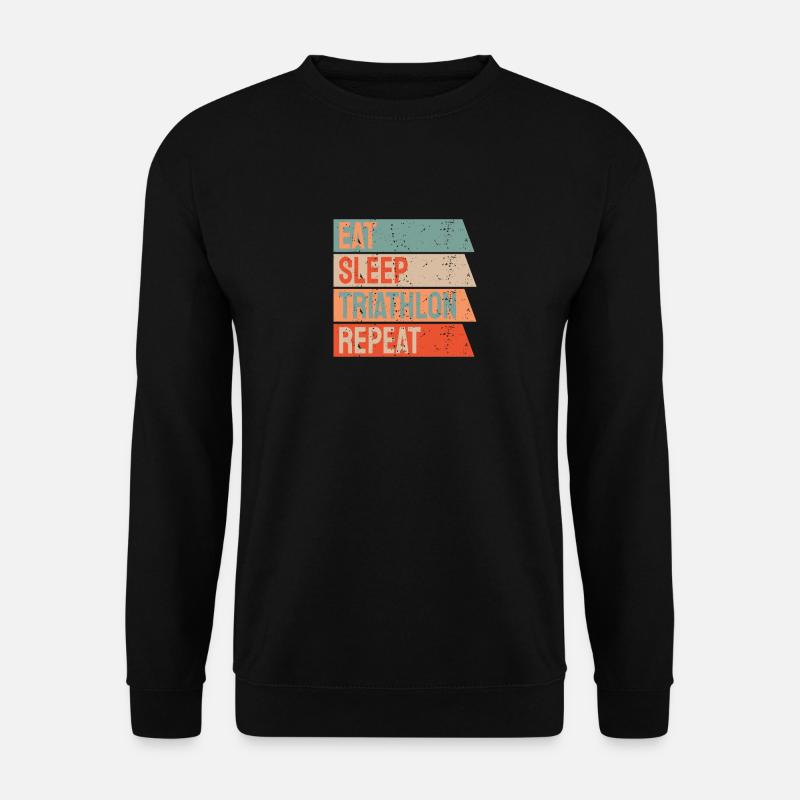 Eat Sleep Triathlon Repeat - Unisex Pullover - Schwarz