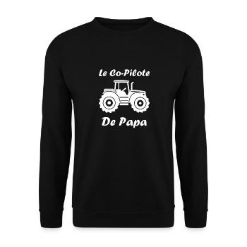 Co pilote de tracteur - Sweat-shirt Unisexe - noir - Devant - Alina (178cm) & Michal (187cm)