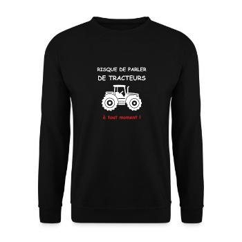 Risque de parler de tracteurs - Sweat-shirt Unisexe - noir - Devant - Alina (178cm) & Michal (187cm)