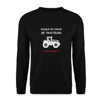 Risque de parler de tracteurs - Sweat-shirt Unisexe - noir - Devant - Alina (178cm) & Michal (187cm)