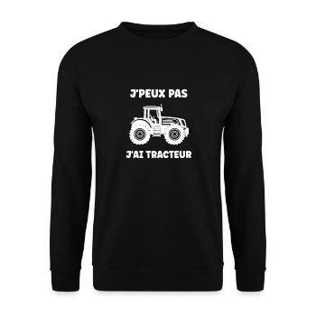 J'peux pas j'ai traceur - Sweat-shirt Unisexe - noir - Devant - Alina (178cm) & Michal (187cm)
