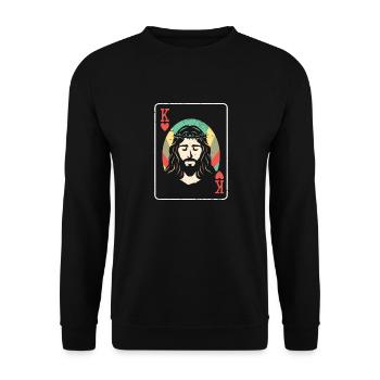 Écriture chrétienne religieuse Jésus-Christ est - Sweat-shirt Unisexe - noir - Devant - Alina (178cm) & Michal (187cm)