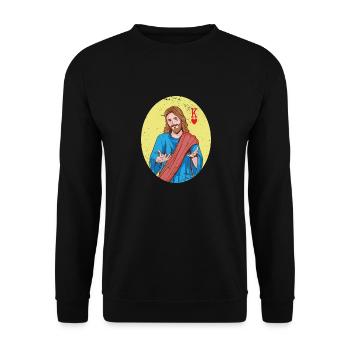 L’équipe Jésus-Christ est le Roi de Cœur Chrétien - Sweat-shirt Unisexe - noir - Devant - Alina (178cm) & Michal (187cm)
