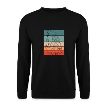 Jésus-Christ est Roi De Cœur Religieux Chrétien - Sweat-shirt Unisexe - noir - Devant - Alina (178cm) & Michal (187cm)