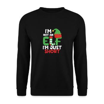 Ich bin kein Elf, ich bin nur klein Lustige - Unisex Pullover - Schwarz - Vorne - Alina (178cm) & Michal (187cm)
