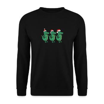 3 Crocodiles de Noël Père Noël Noël - Sweat-shirt Unisexe - noir - Devant - Alina (178cm) & Michal (187cm)