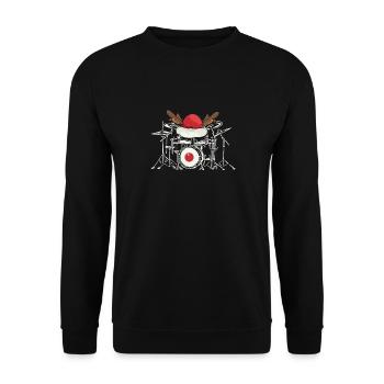 Schlagzeug Weihnachten Musik Instrument Band - Unisex Pullover - Schwarz - Vorne - Alina (178cm) & Michal (187cm)