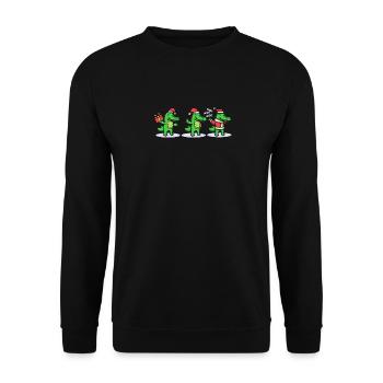 3 Crocodiles de Noël Père Noël Noël - Sweat-shirt Unisexe - noir - Devant - Alina (178cm) & Michal (187cm)