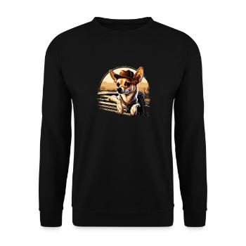 Chihuahua | Trucker LKW-Fahrer Vater Männer Auto - Unisex Pullover - Schwarz - Vorne - Alina (178cm) & Michal (187cm)
