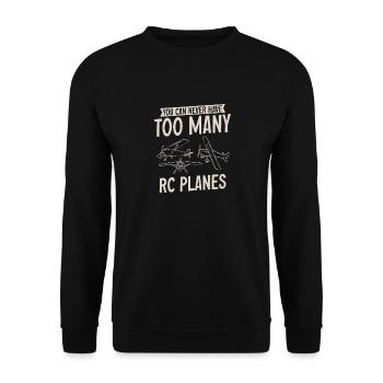 Remote Controlled Airplane Model Airplane - Unisex Sweatshirt - black - Front - Alina (178cm) & Michal (187cm)