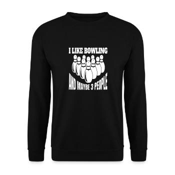 Bowling Bowlingverein Kegelverein Kegeln Bowler - Unisex Pullover - Schwarz - Vorne - Alina (178cm) & Michal (187cm)
