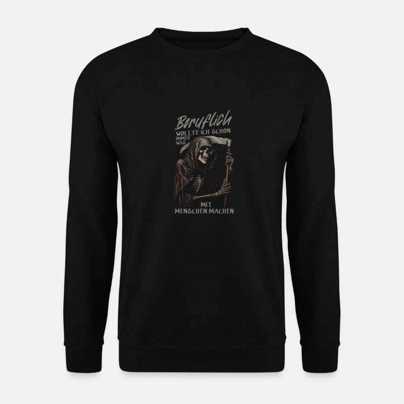 wollte ich schon immer was mit Menschen machen - Unisex Pullover - Schwarz
