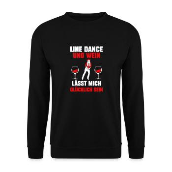 Line Dance Tänzer - Unisex Pullover - Schwarz - Vorne - Alina (178cm) & Michal (187cm)