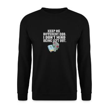 Citation religieuse Les croyants chrétiens me gardent - Sweat-shirt Unisexe - noir - Devant - Alina (178cm) & Michal (187cm)