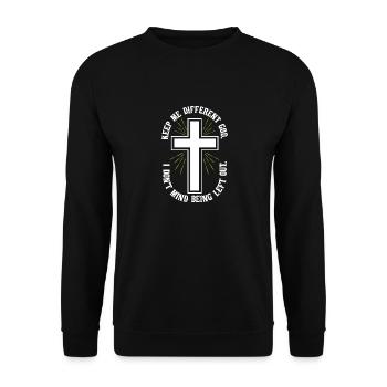 Keep Me Different God Catholic Christian Believer - Unisex Pullover - Schwarz - Vorne - Alina (178cm) & Michal (187cm)