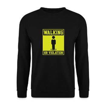 Funny Coworker Quote Walking HR Violation Bosss - Unisex Sweatshirt - black - Front - Alina (178cm) & Michal (187cm)
